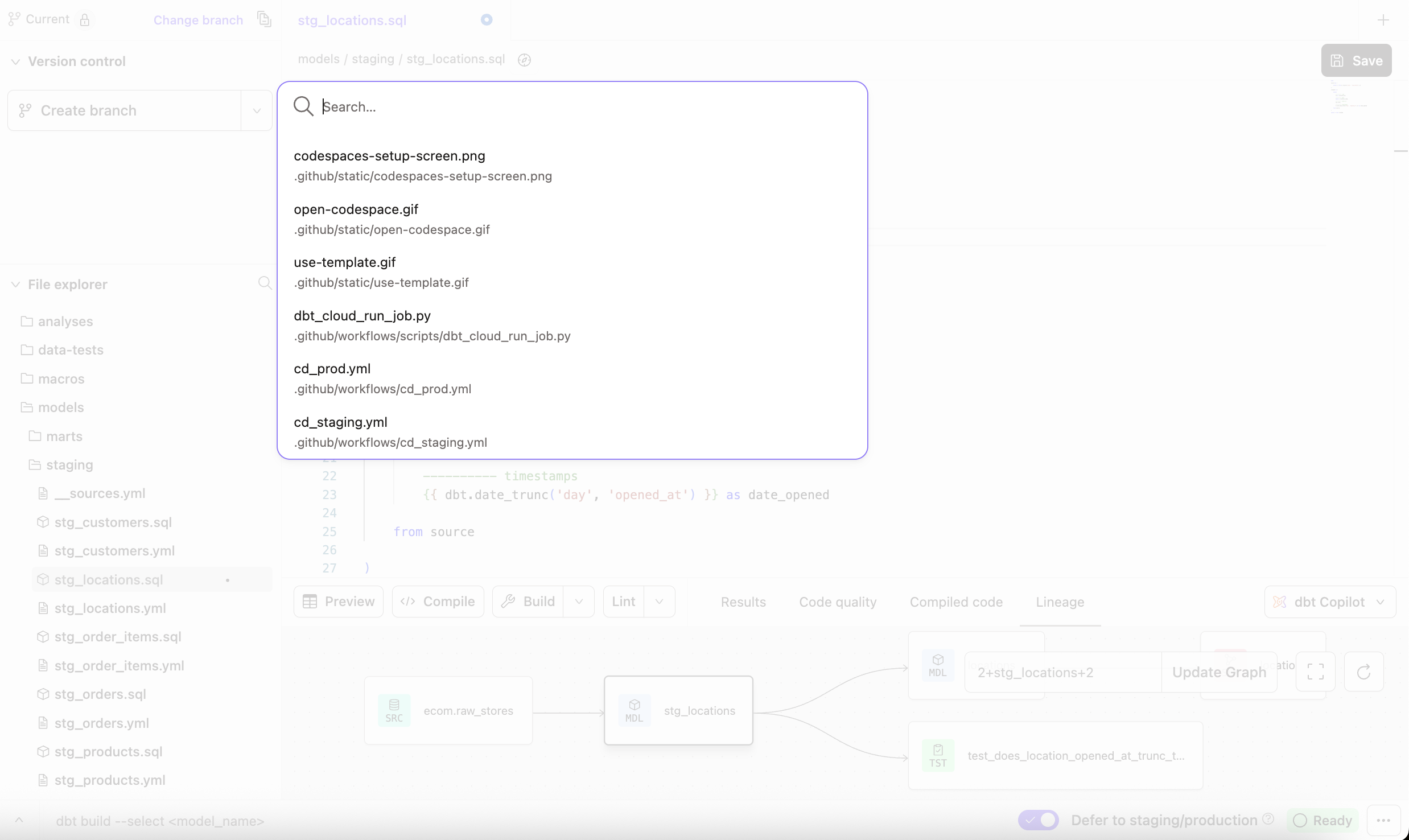 The Command History returns a log and detail of all your dbt invocations. The Command History returns a log and detail of all your dbt invocations.